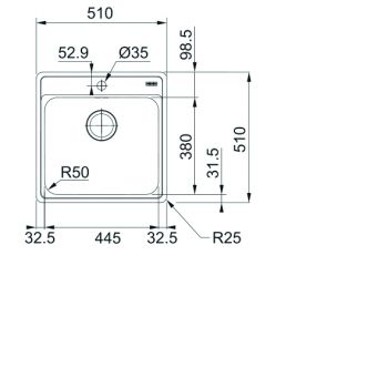 Franke Edelstahlbecken BCX 210-51 A Edelstahl Handbedienung